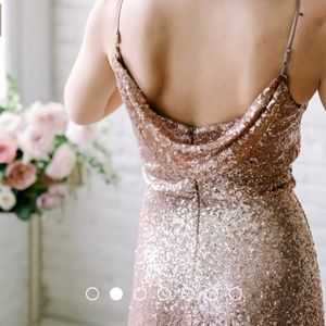 Rose Gold Sequined Revelry Bridesmaid Dress